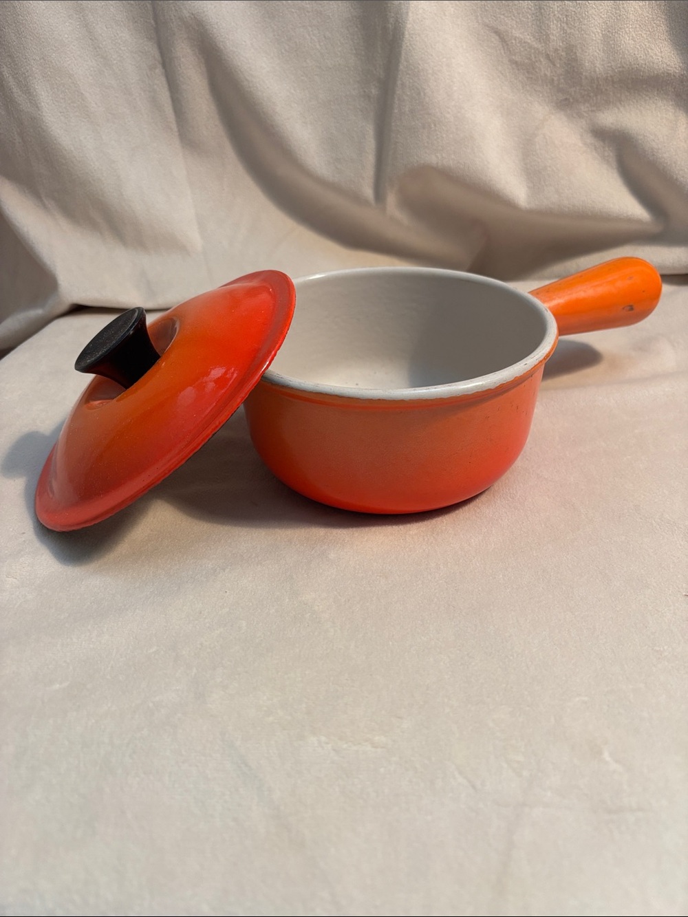 Vintage Le Creuset Flame #14 Saucepan with Lid
